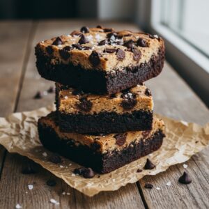 Salted Brown Butter Chocolate Chip Cookie Dough Brownies