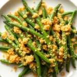 Crispy Parmesan Garlic Green Beans with Toasted Breadcrumb Crust