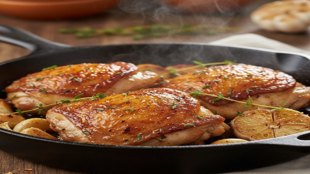 Pan-Seared Honey Garlic Chicken Thighs with Caramelized Garlic