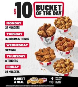 KFC Just Dropped a $10 Bucket Every Day of the Week—Plus 2 Game-Changing New Sauces
