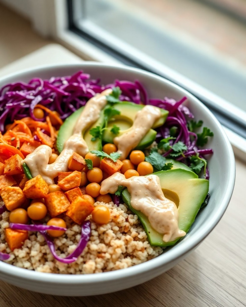 Quinoa Buddha Bowl with Tahini Dressing