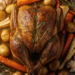 Garlic Butter Herb Roasted Chicken with Root Vegetables