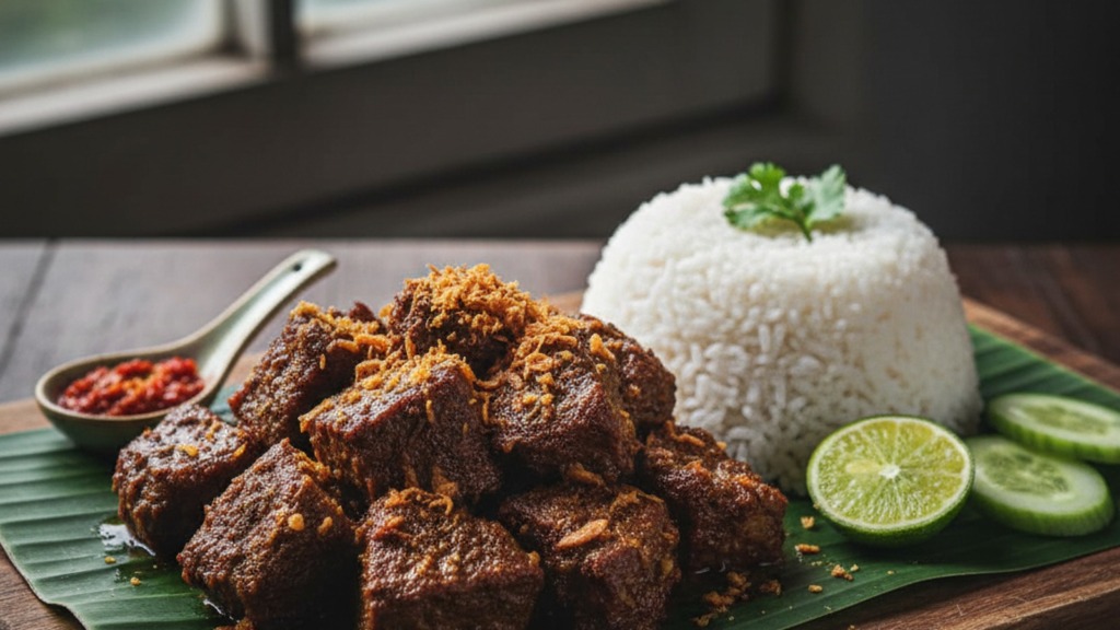 Indonesian Beef Rendang with Coconut Rice