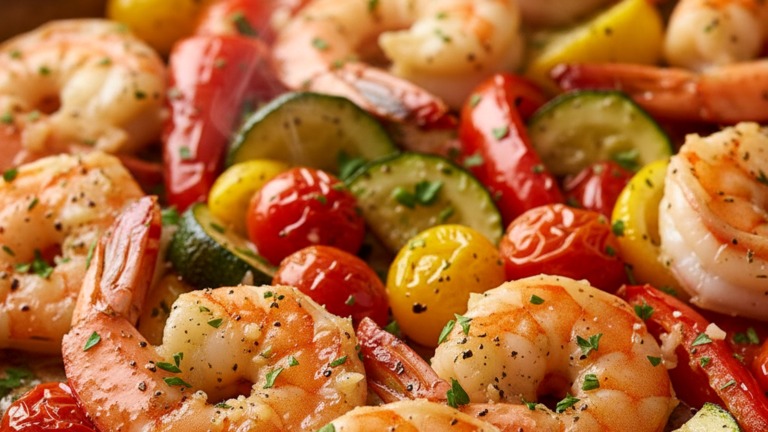 Sheet Pan Garlic Butter Shrimp and Roasted Vegetables: Restaurant-Quality Dinner in 25 Minutes
