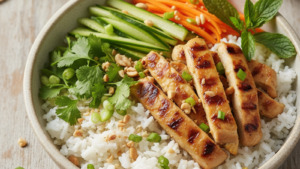 Vietnamese Lemongrass Chicken Rice Bowls