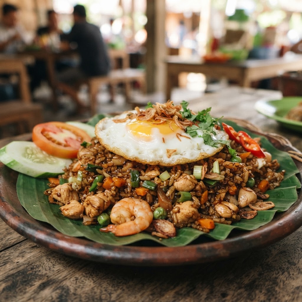 Indonesian Nasi Goreng with Fried Egg
